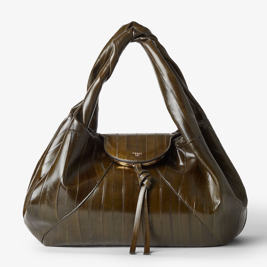 FENDI Spy Olive green inlaid hagfish leather bag - Image 1